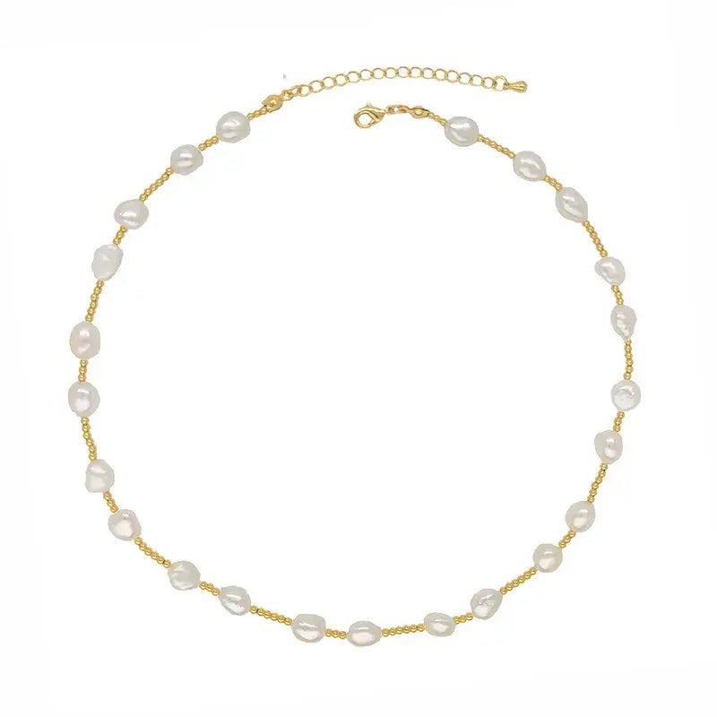 Pearl and Gold Chain Necklace